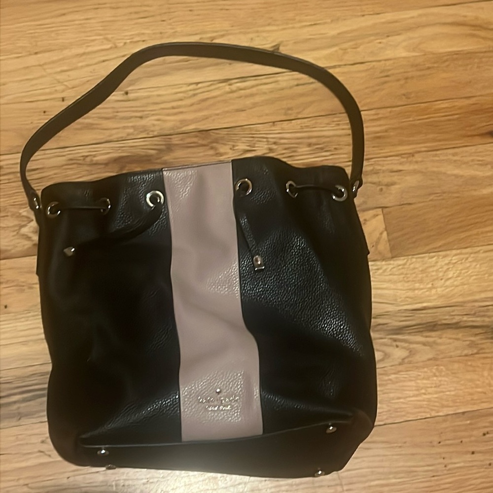 Kate Spade Black and Tan Bucket Bag